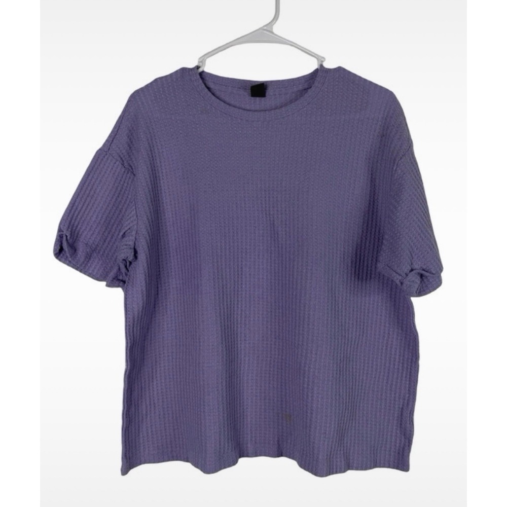SHEIN Women's Light Purple Waffle Knit Top Size Large
